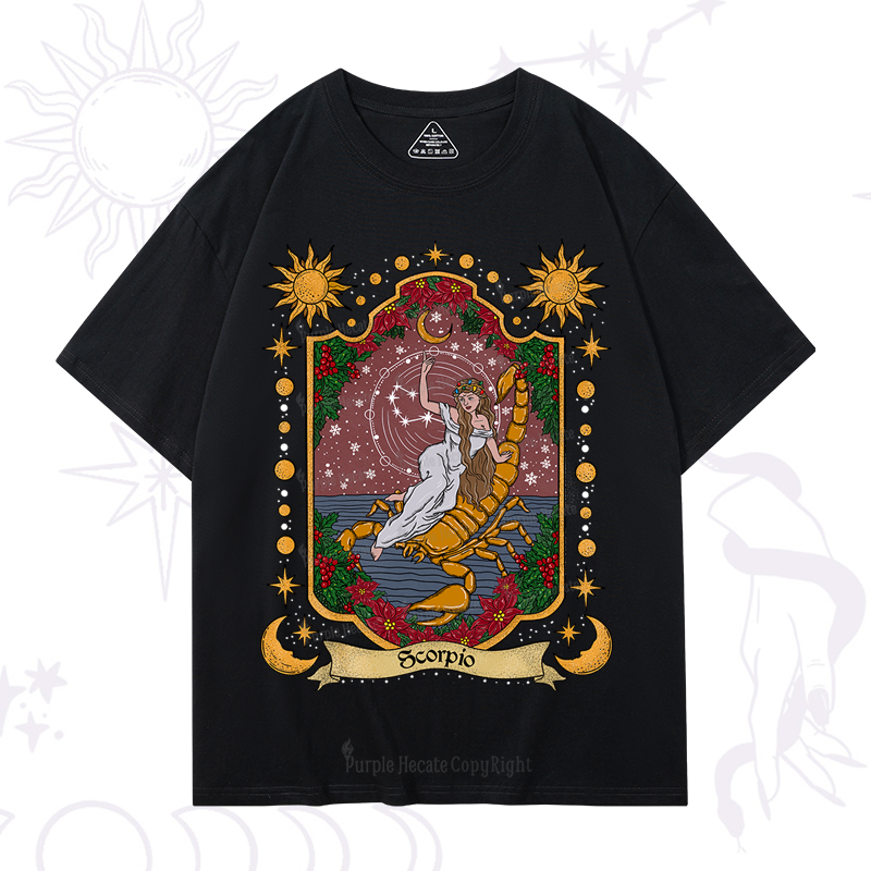 Purplehecate Christmas Scorpio Zodiac T-Shirt