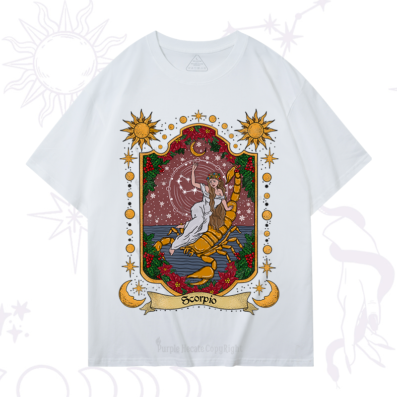 Purplehecate Christmas Scorpio Zodiac T-Shirt
