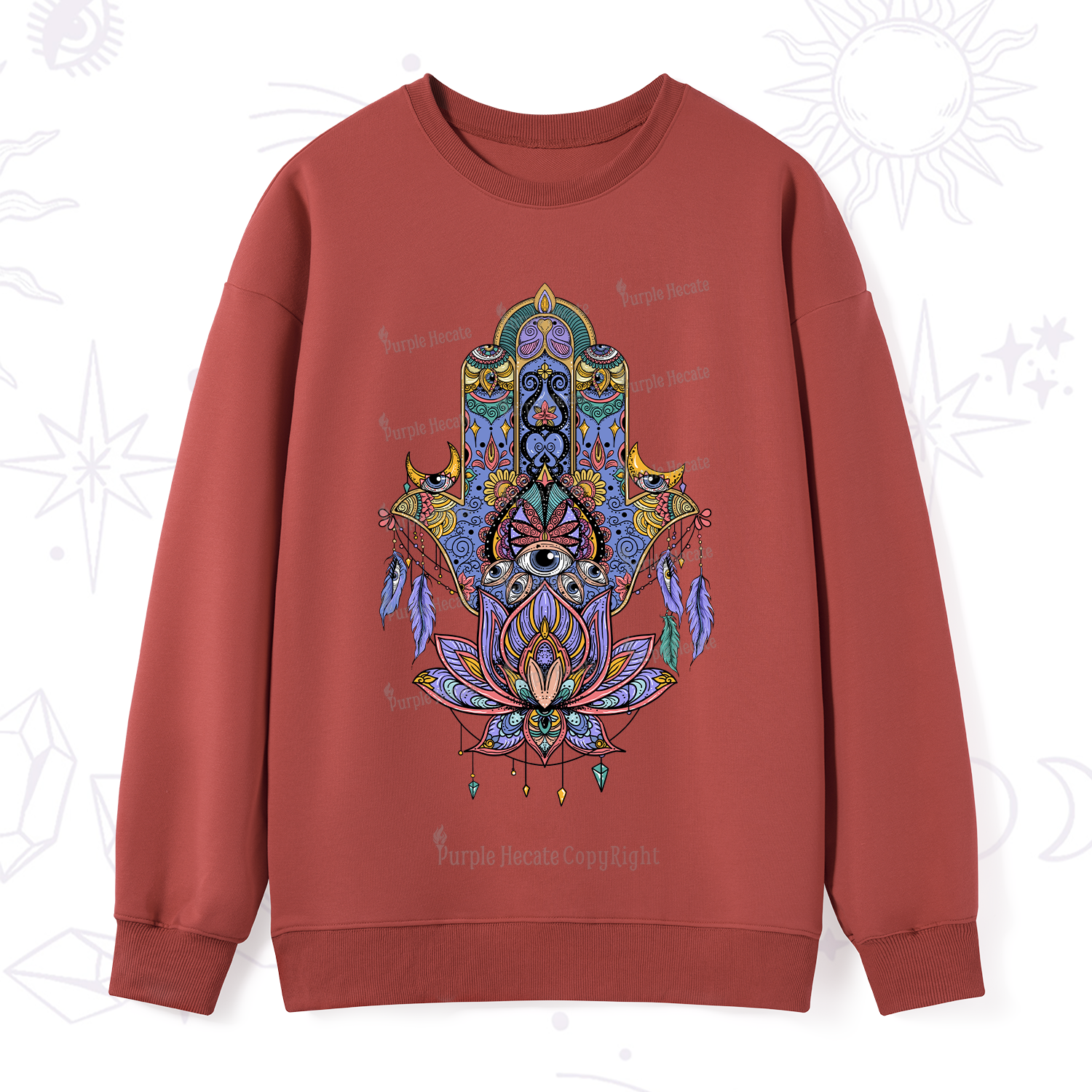Purplehecate Hamsa Evil Eye Sweatshirt