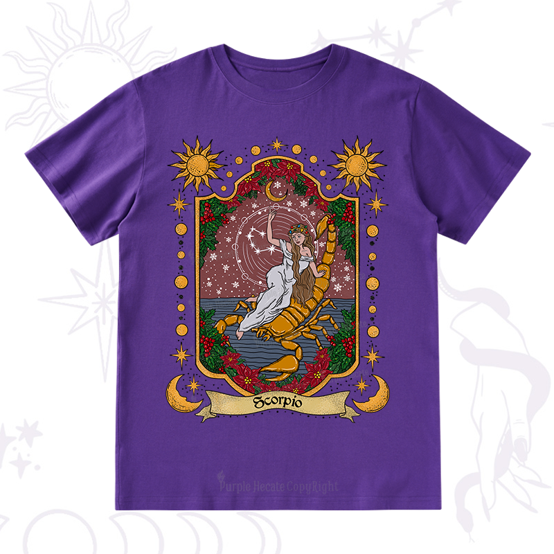 Purplehecate Christmas Scorpio Zodiac T-Shirt