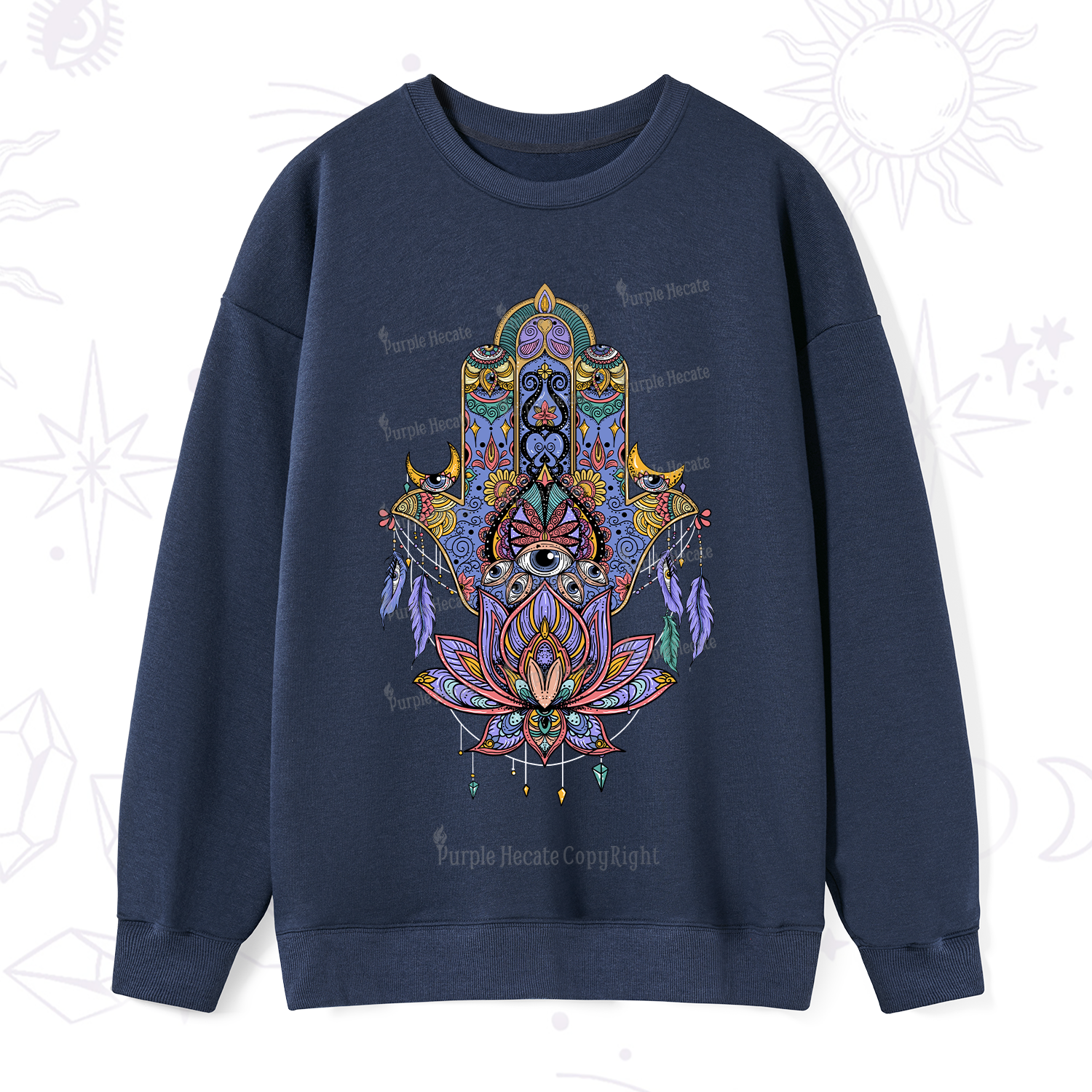 Purplehecate Hamsa Evil Eye Sweatshirt