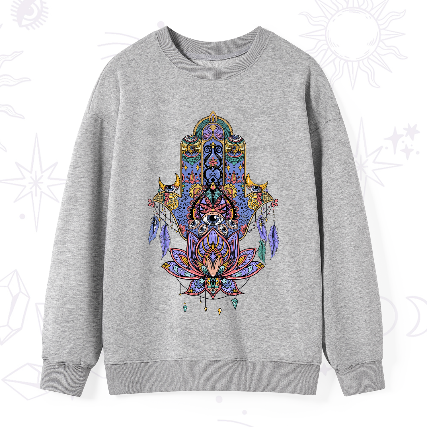 Purplehecate Hamsa Evil Eye Sweatshirt