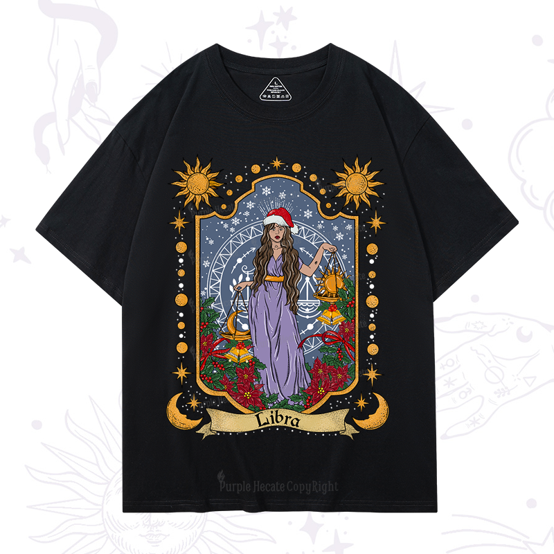 Purplehecate Christmas Libra Zodiac T-Shirt