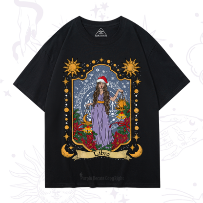 Purplehecate Christmas Libra Zodiac T-Shirt