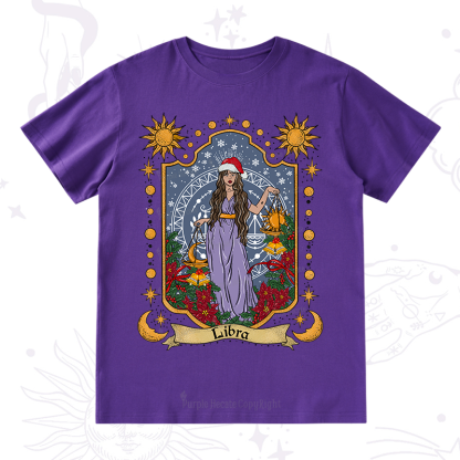 Purplehecate Christmas Libra Zodiac T-Shirt