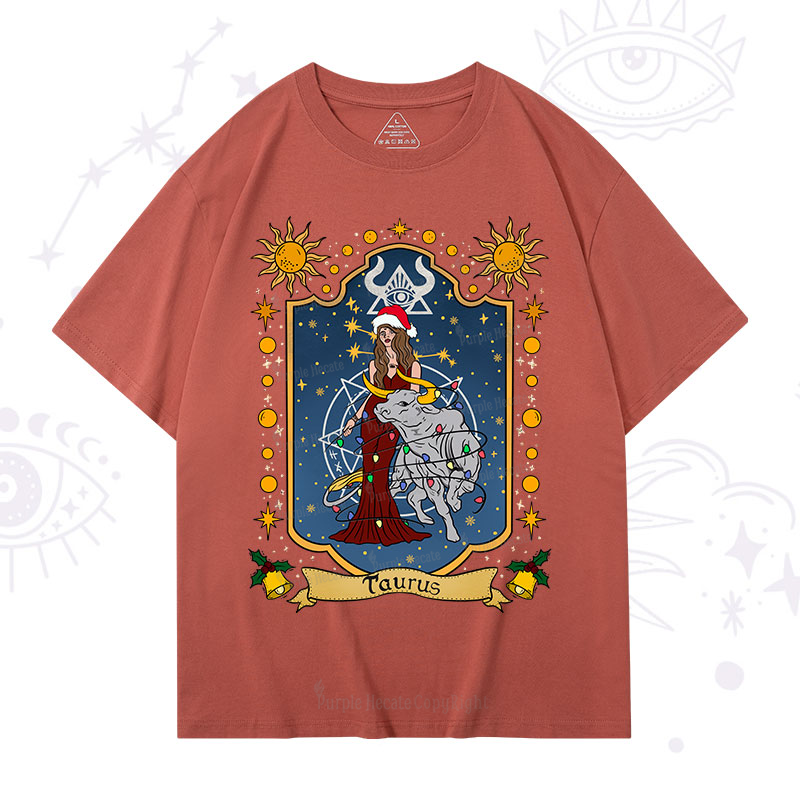Purplehecate Christmas Taurus Zodiac T-Shirt