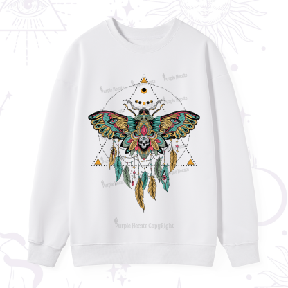 Purplehecate Dreamcatcher Moth Wings Sweatshirt