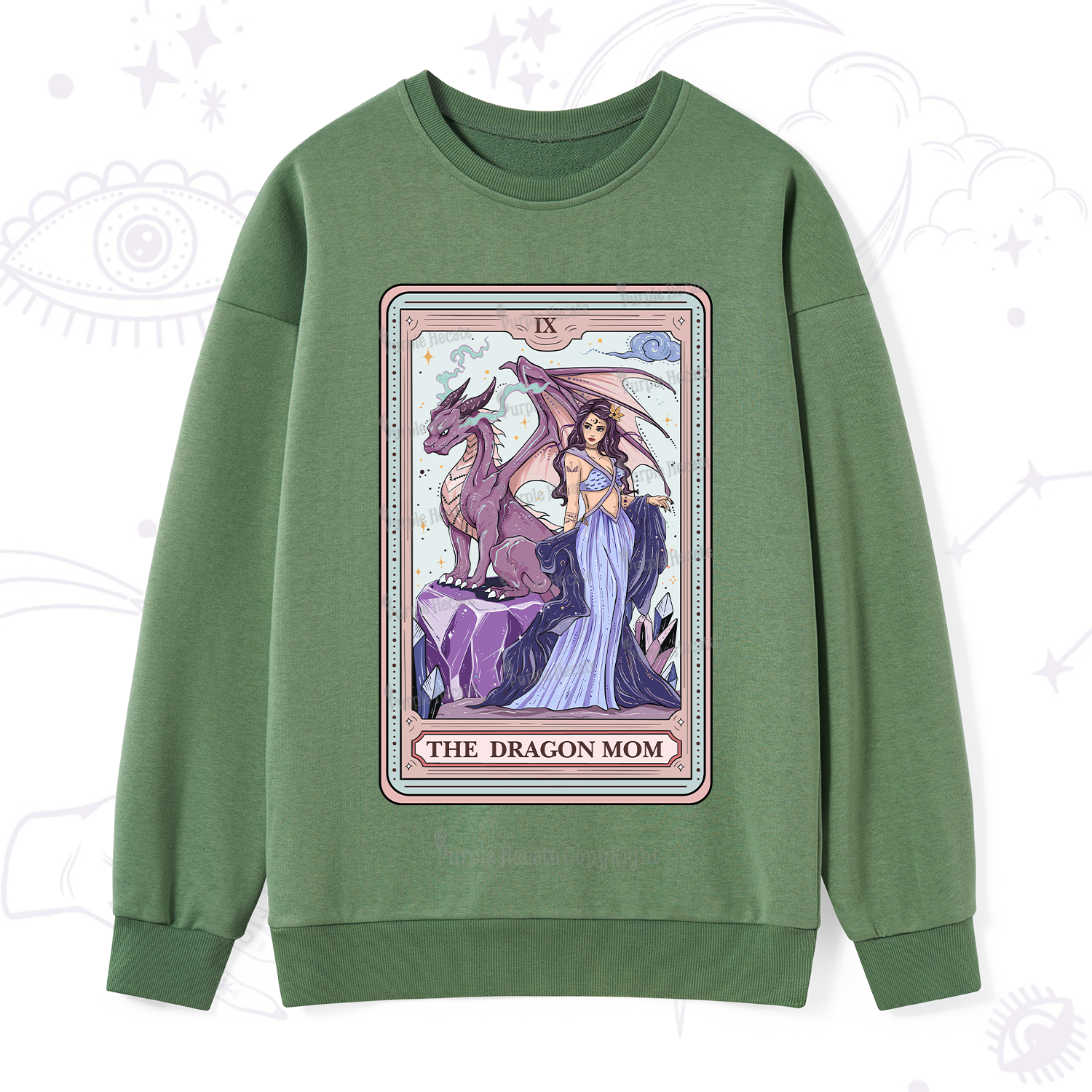 Purplehecate The Dragon Mom Tarot Sweatshirt