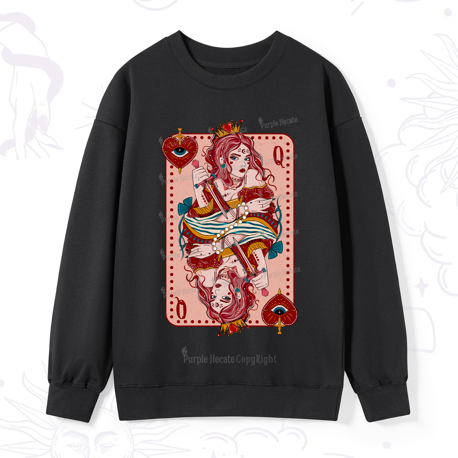Purplehecate Queen of Hearts Sweatshirt