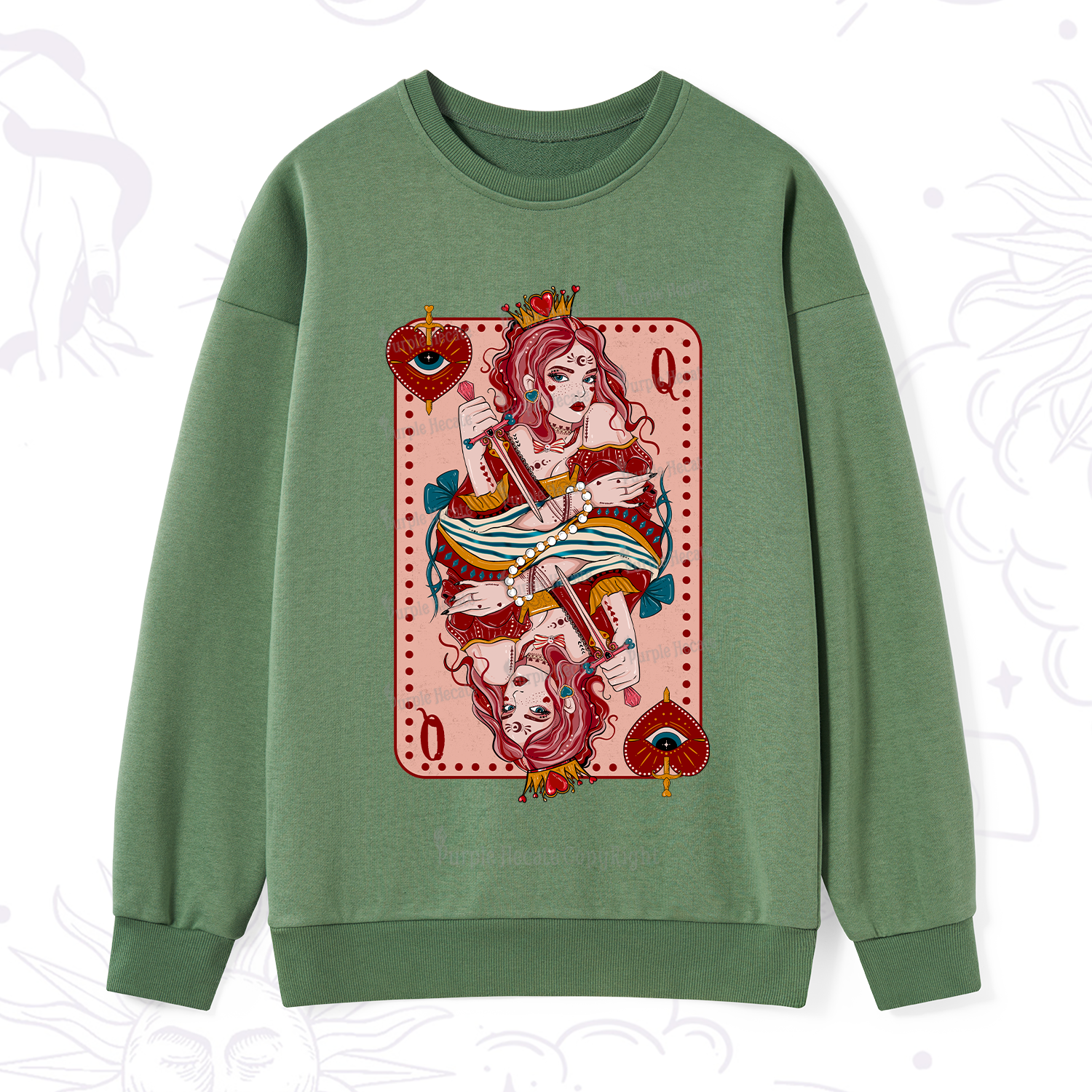 Purplehecate Queen of Hearts Sweatshirt