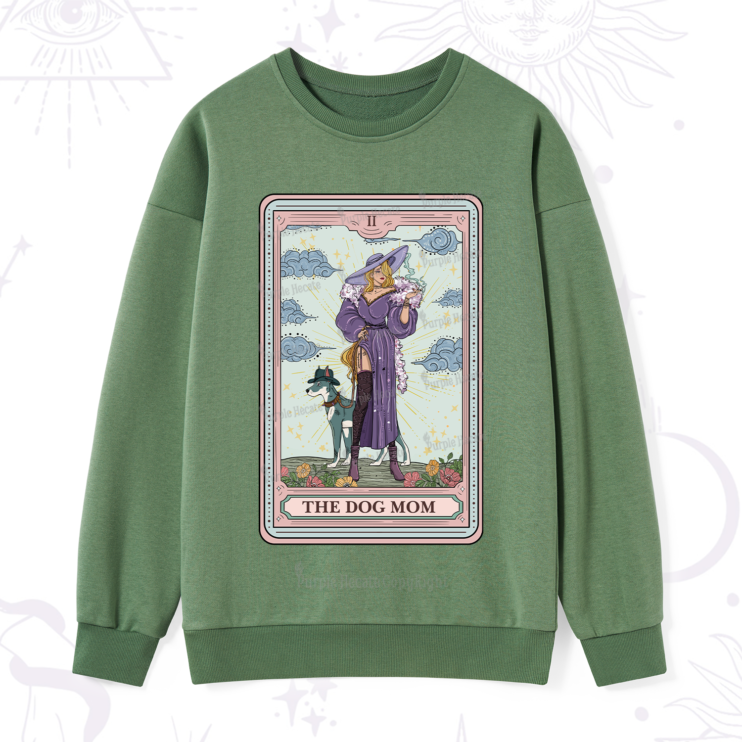 Purplehecate The Dog Mom Tarot Sweatshirt