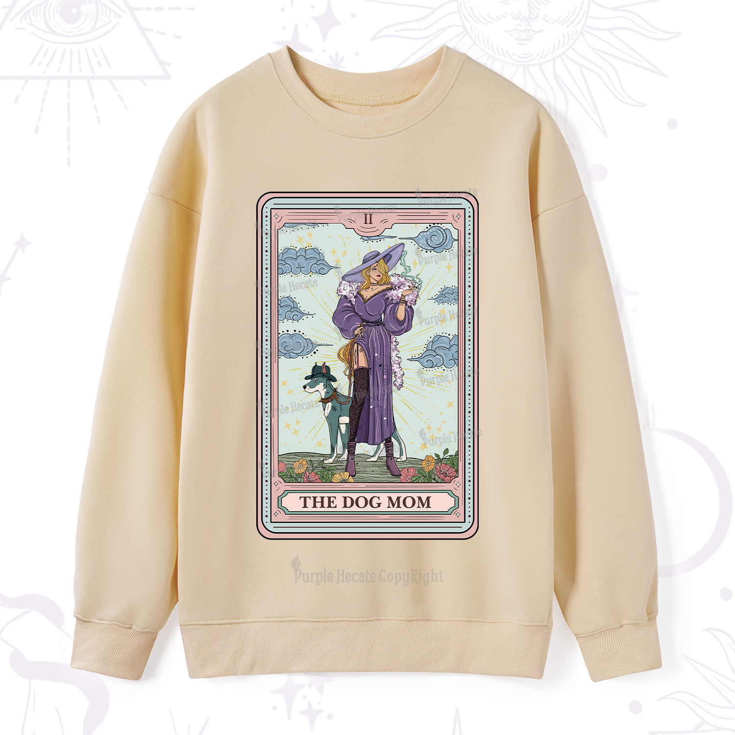 Purplehecate The Dog Mom Tarot Sweatshirt