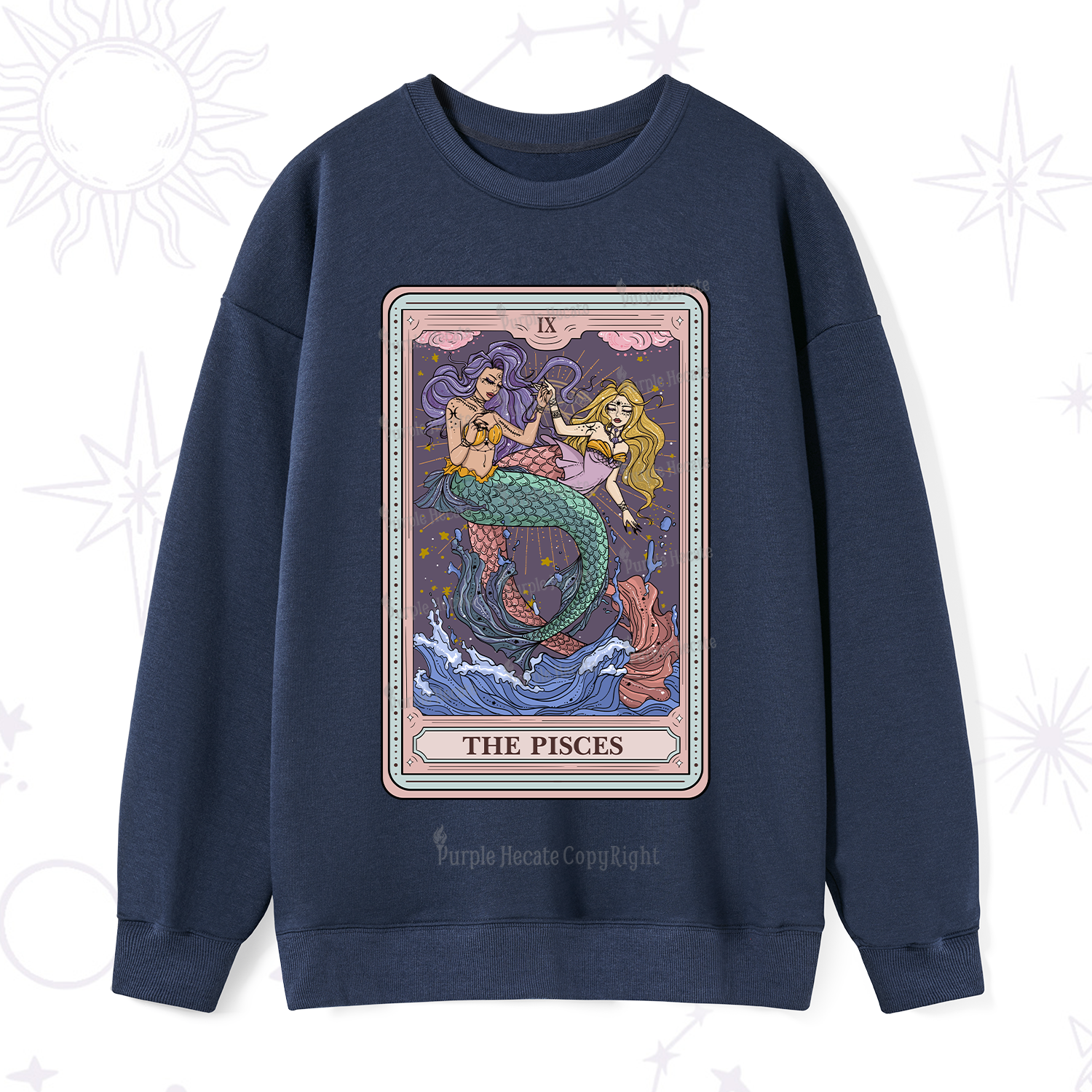 Purplehecate The Pisces Tarot Sweatshirt