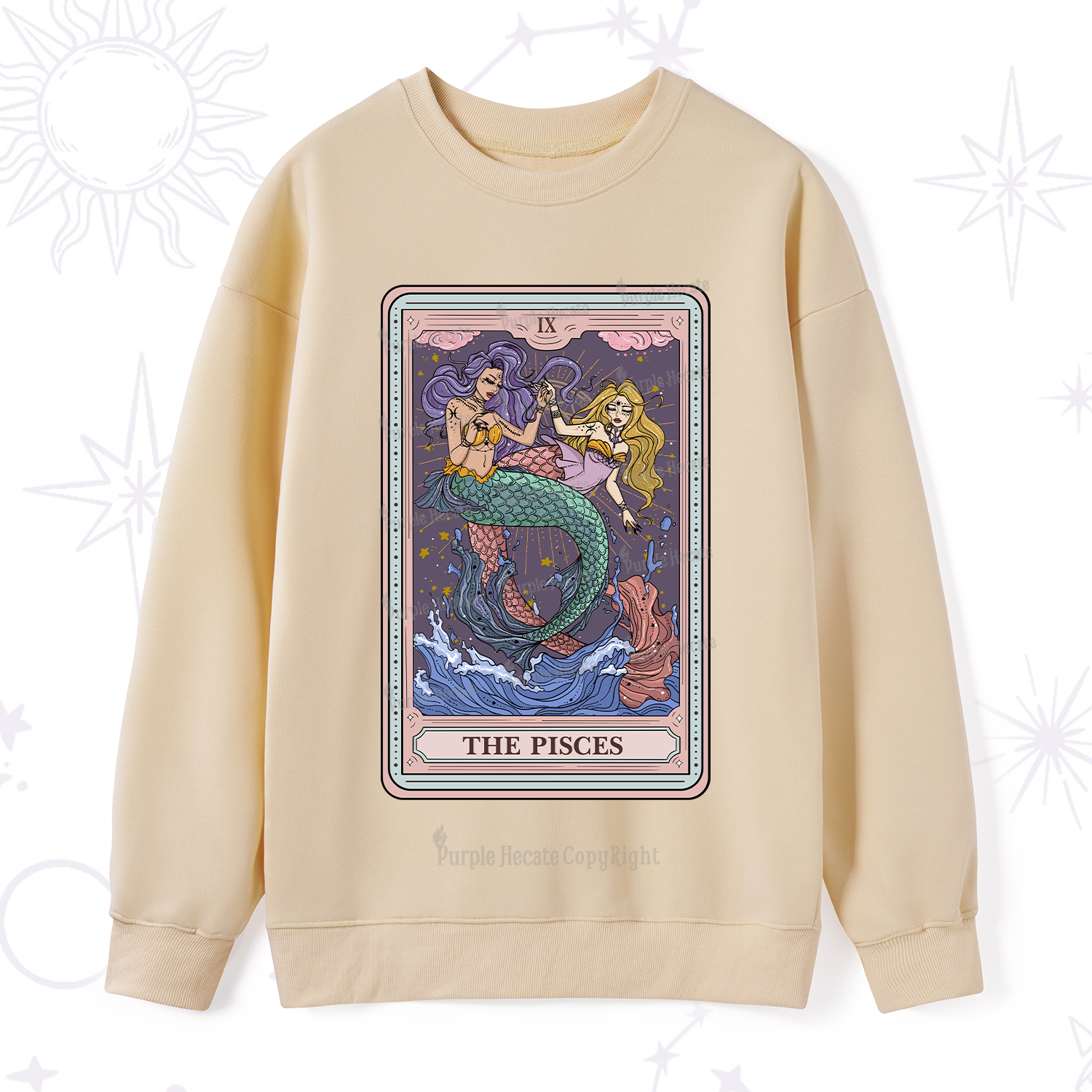 Purplehecate The Pisces Tarot Sweatshirt