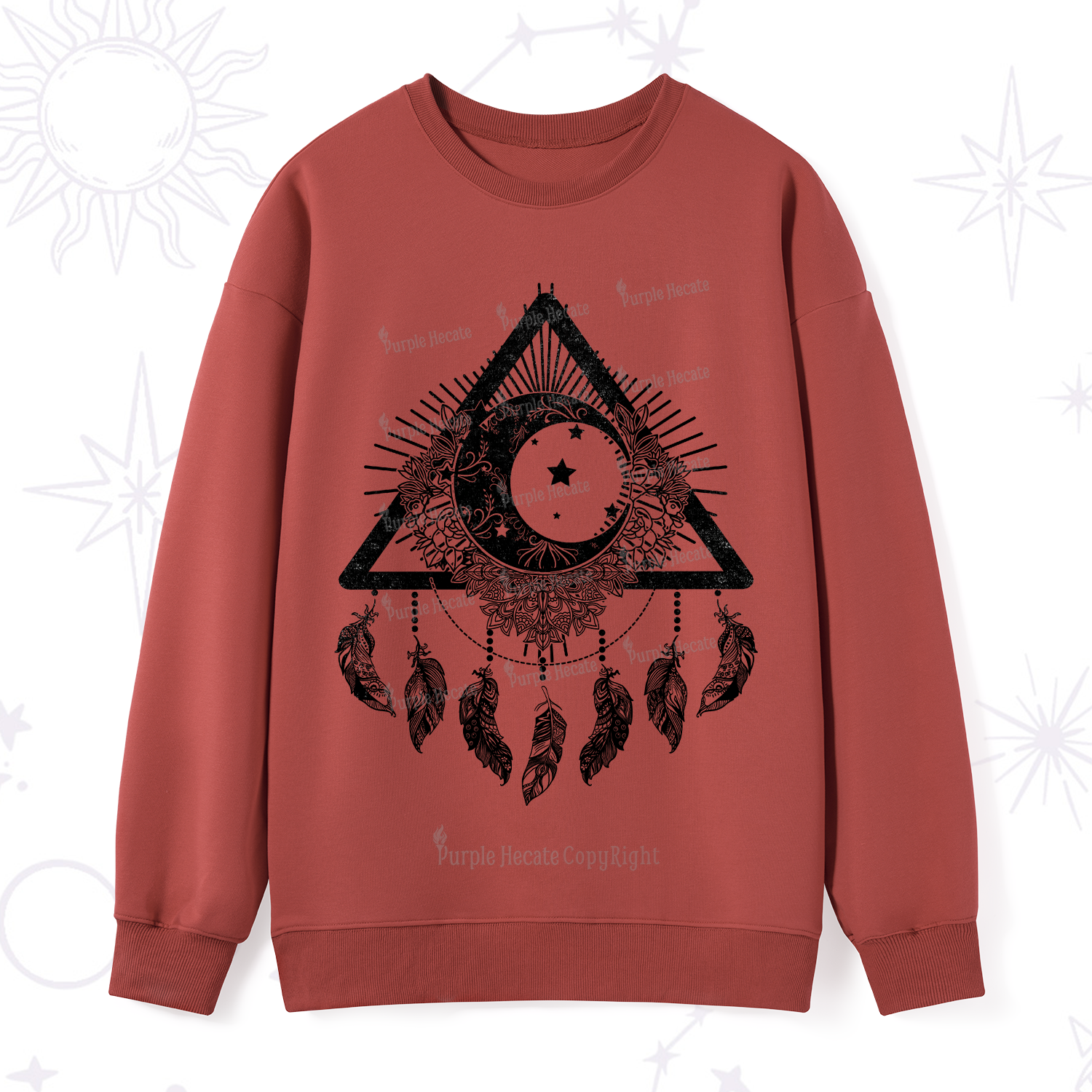 Purplehecate Starry Moon Dreamcatcher Sweatshirt