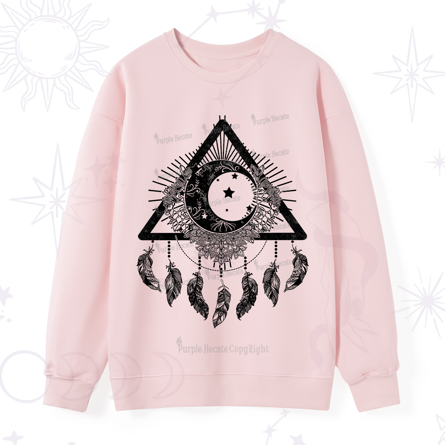Purplehecate Starry Moon Dreamcatcher Sweatshirt