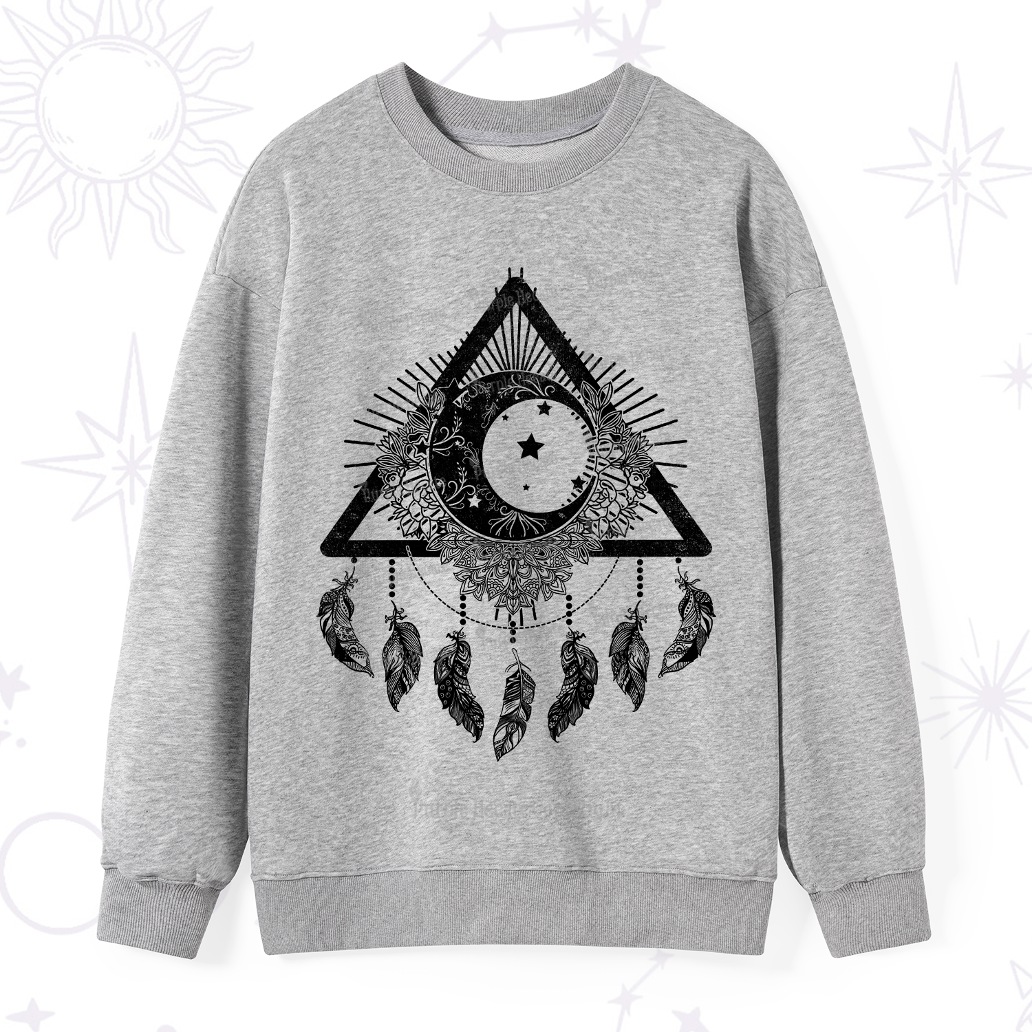Purplehecate Starry Moon Dreamcatcher Sweatshirt