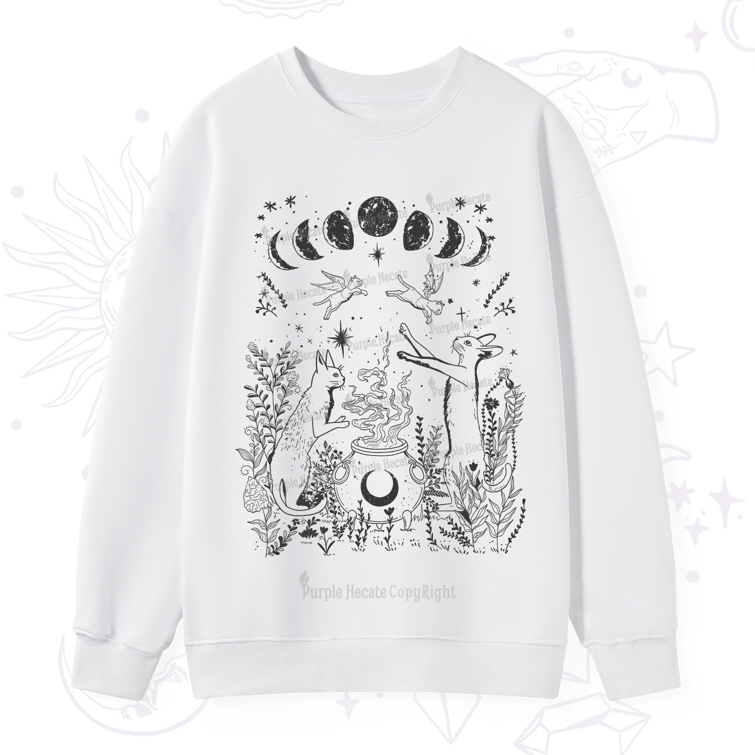 Purplehecate Celestial Cat Sweatshirt