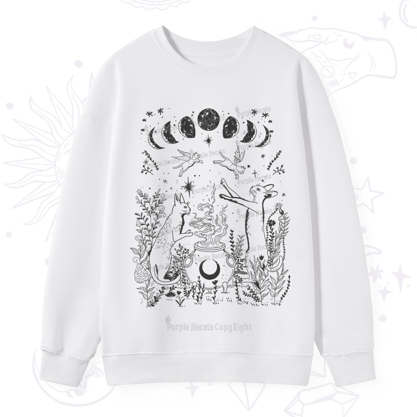 Purplehecate Celestial Cat Sweatshirt