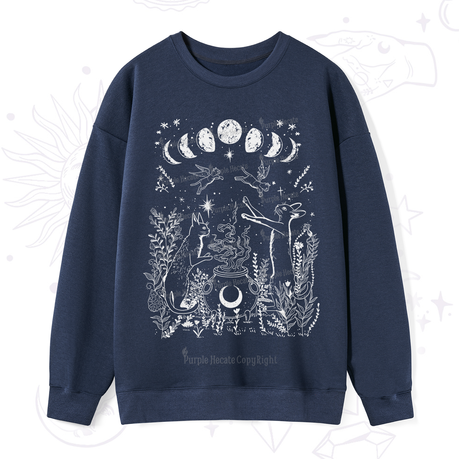 Purplehecate Celestial Cat Sweatshirt