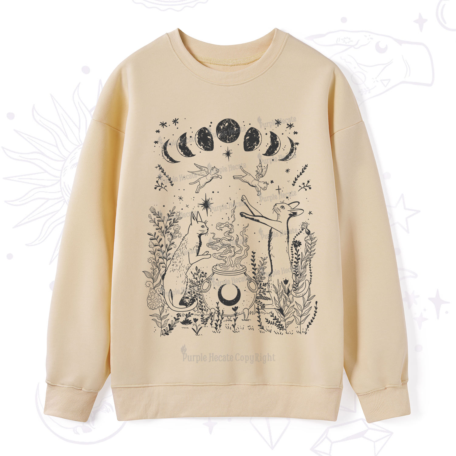Purplehecate Celestial Cat Sweatshirt