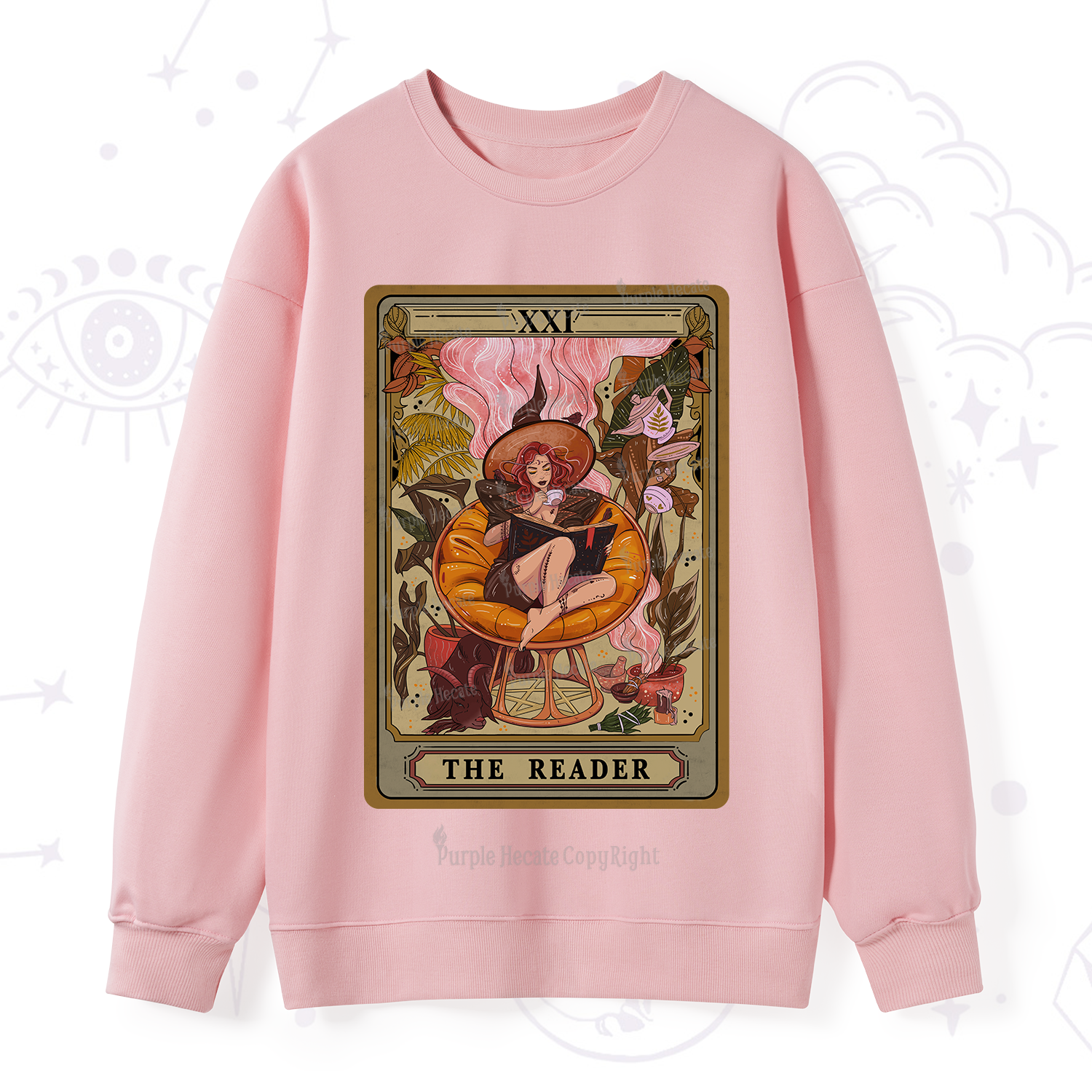 Purplehecate The Reader Tarot Card Sweatshirt