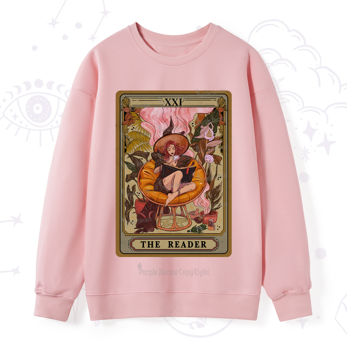 Purplehecate The Reader Tarot Card Sweatshirt