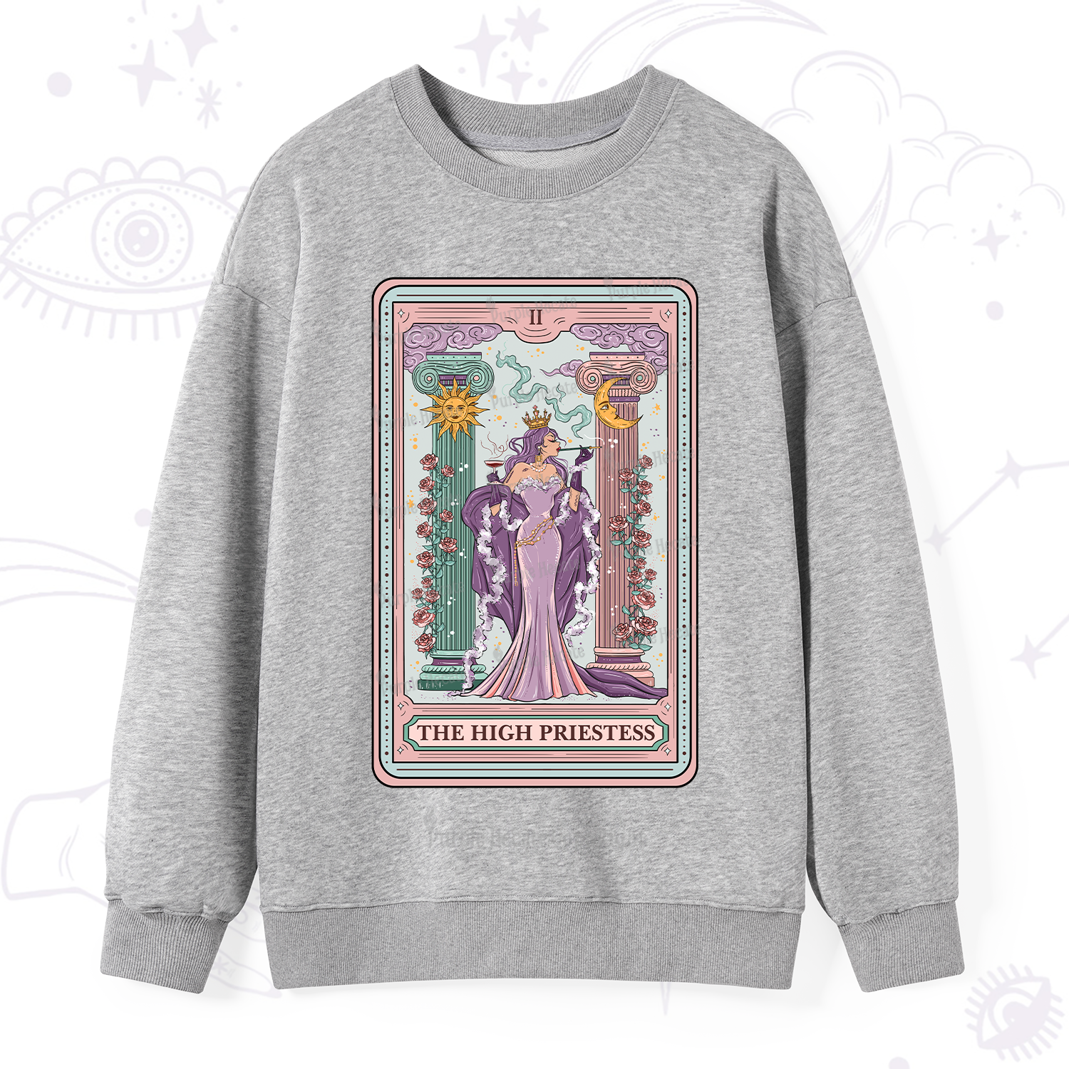 Purplehecate The High Priestess Tarot Card Sweatshirt