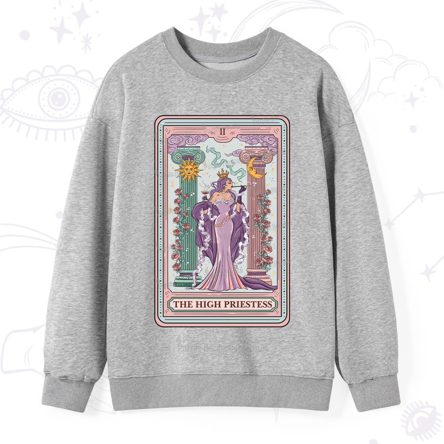 Purplehecate The High Priestess Tarot Card Sweatshirt