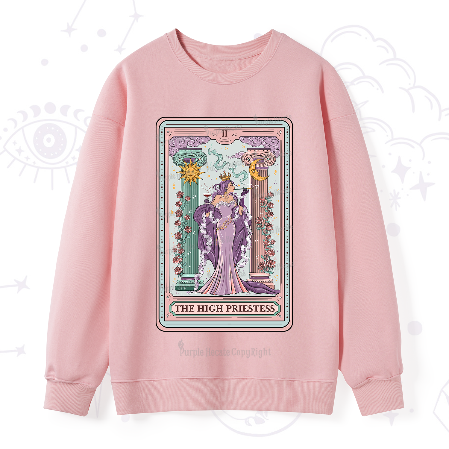 Purplehecate The High Priestess Tarot Card Sweatshirt