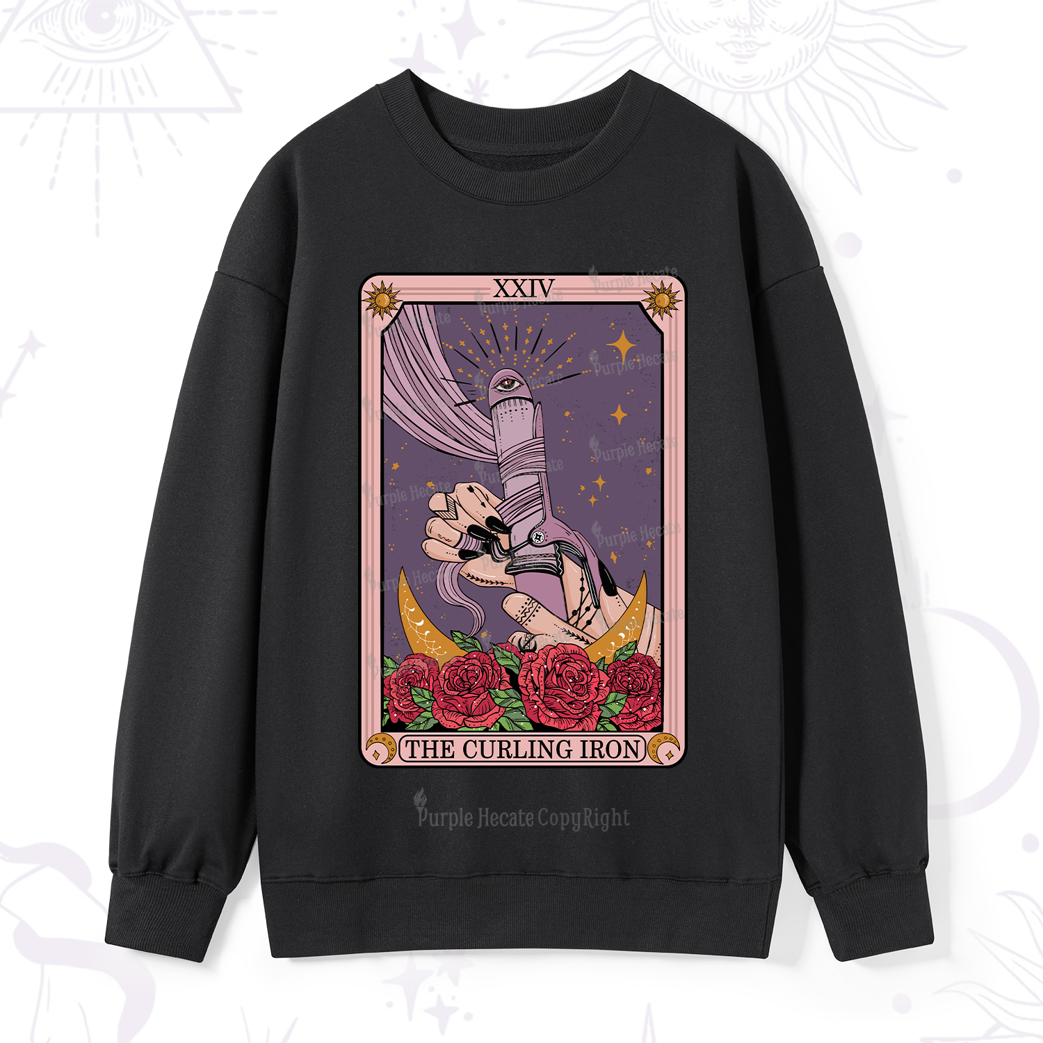 Purplehecate The Curling Iron Tarot Sweatshirt
