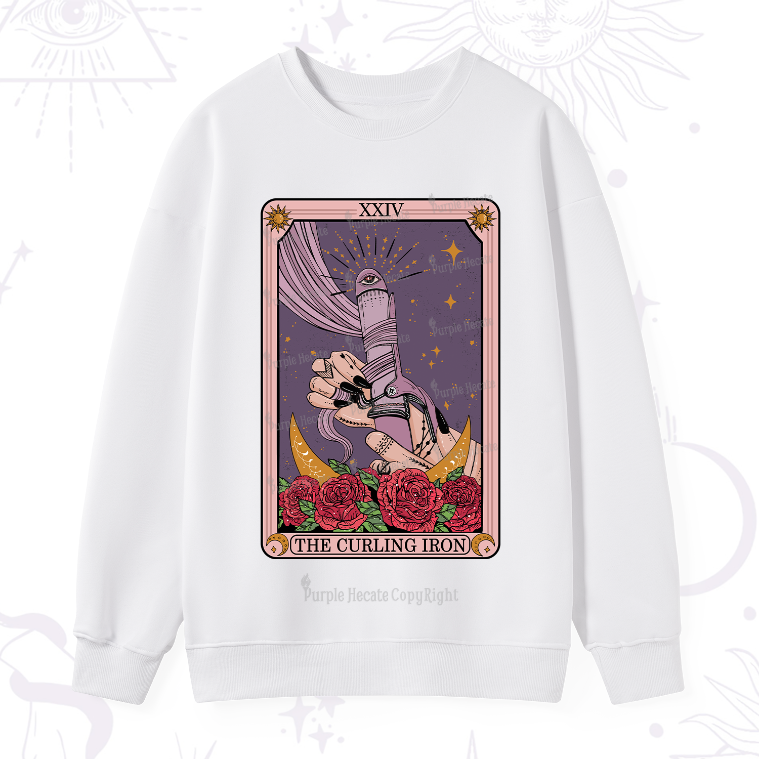 Purplehecate The Curling Iron Tarot Sweatshirt