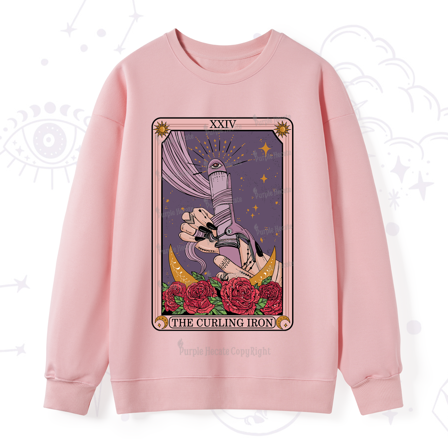 Purplehecate The Curling Iron Tarot Sweatshirt
