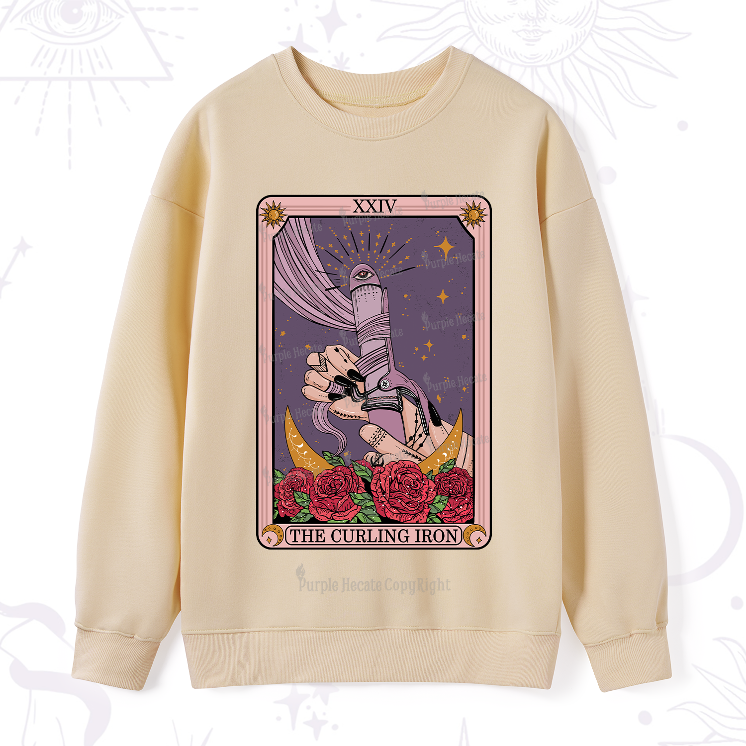 Purplehecate The Curling Iron Tarot Sweatshirt