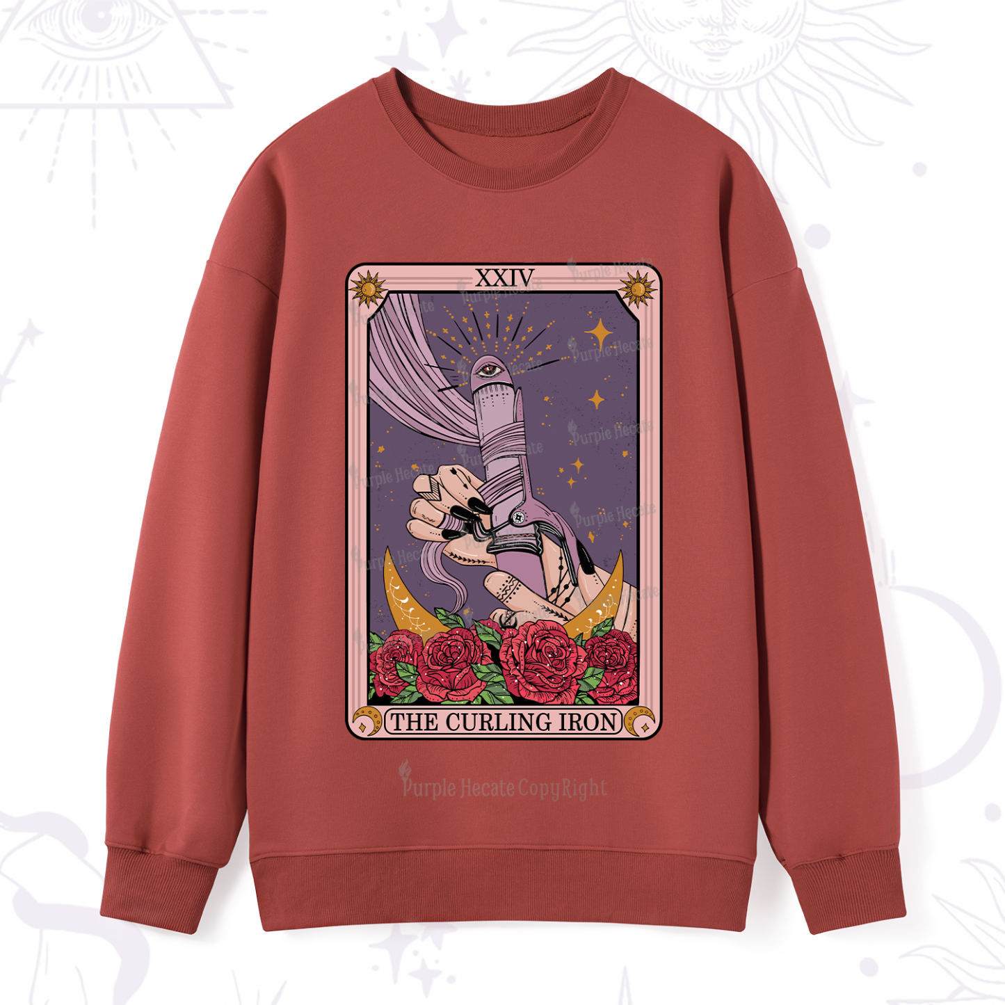 Purplehecate The Curling Iron Tarot Sweatshirt