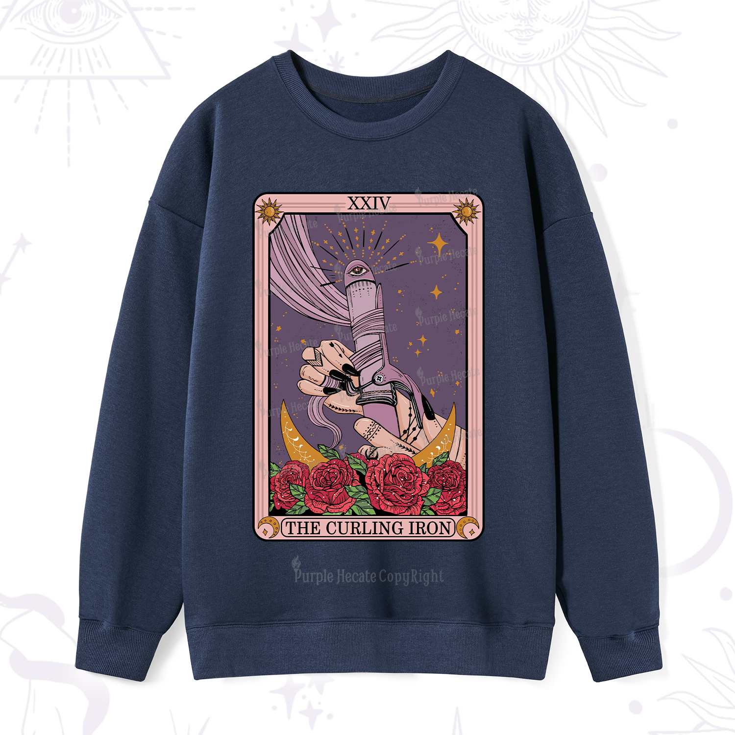 Purplehecate The Curling Iron Tarot Sweatshirt