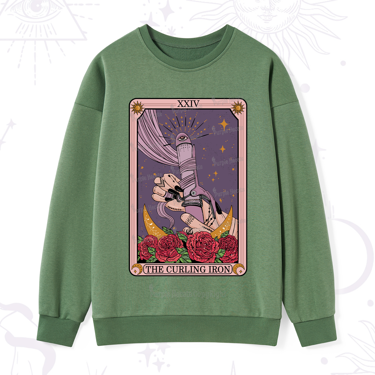 Purplehecate The Curling Iron Tarot Sweatshirt
