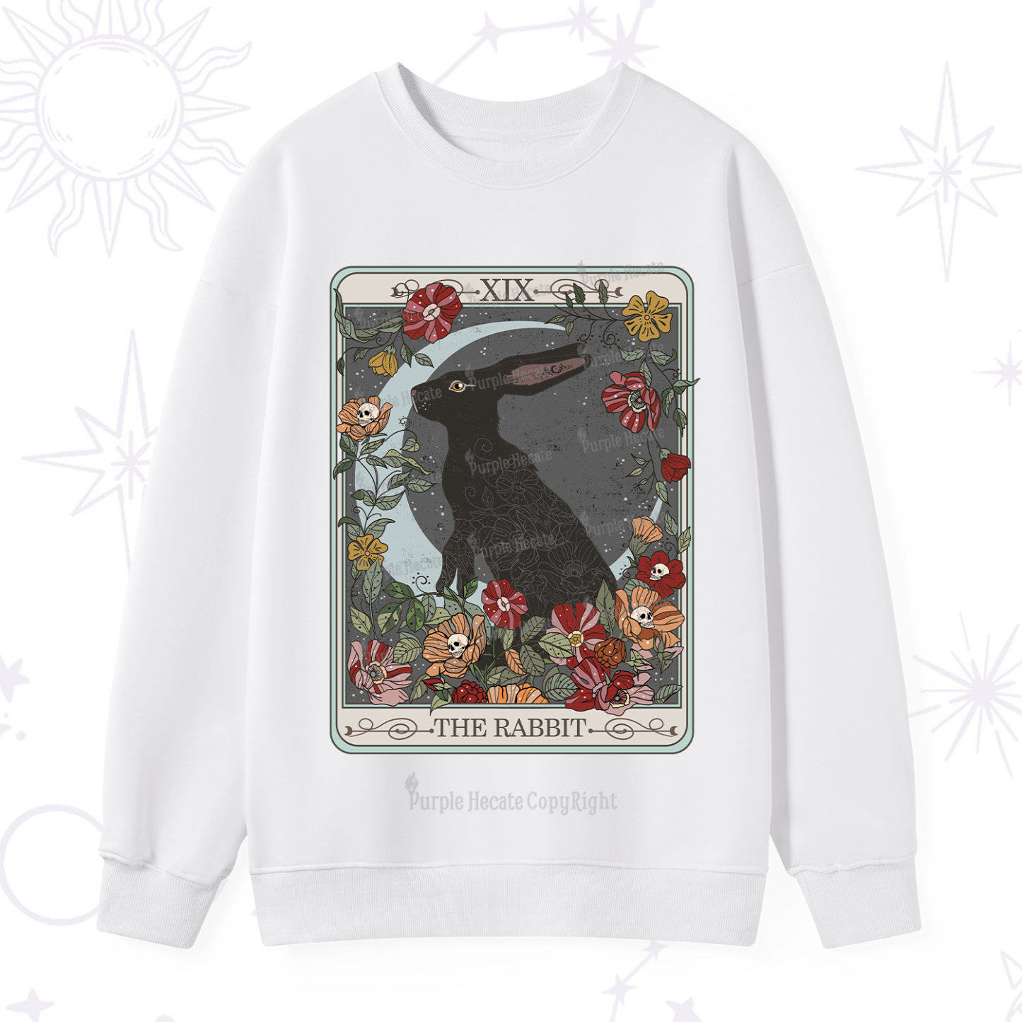 Purplehecate The Rabbit Tarot Sweatshirt
