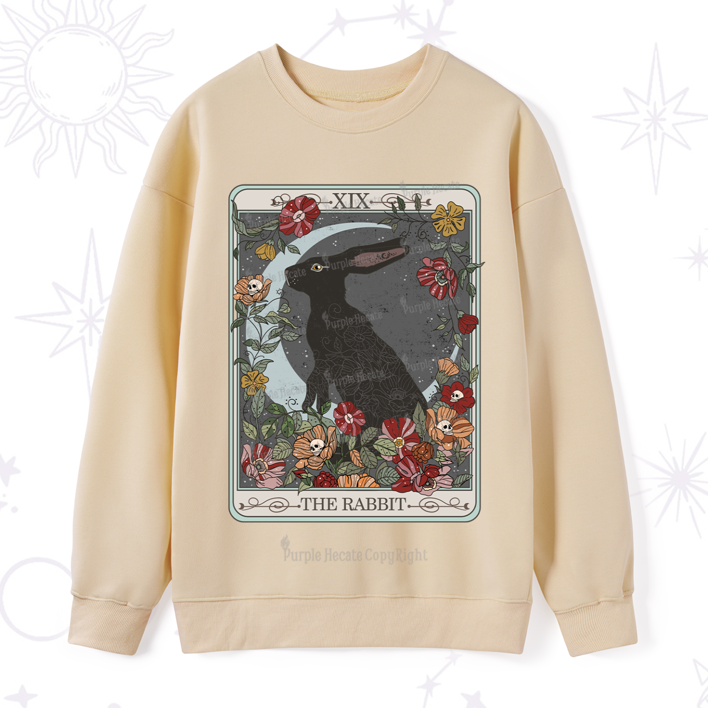 Purplehecate The Rabbit Tarot Sweatshirt