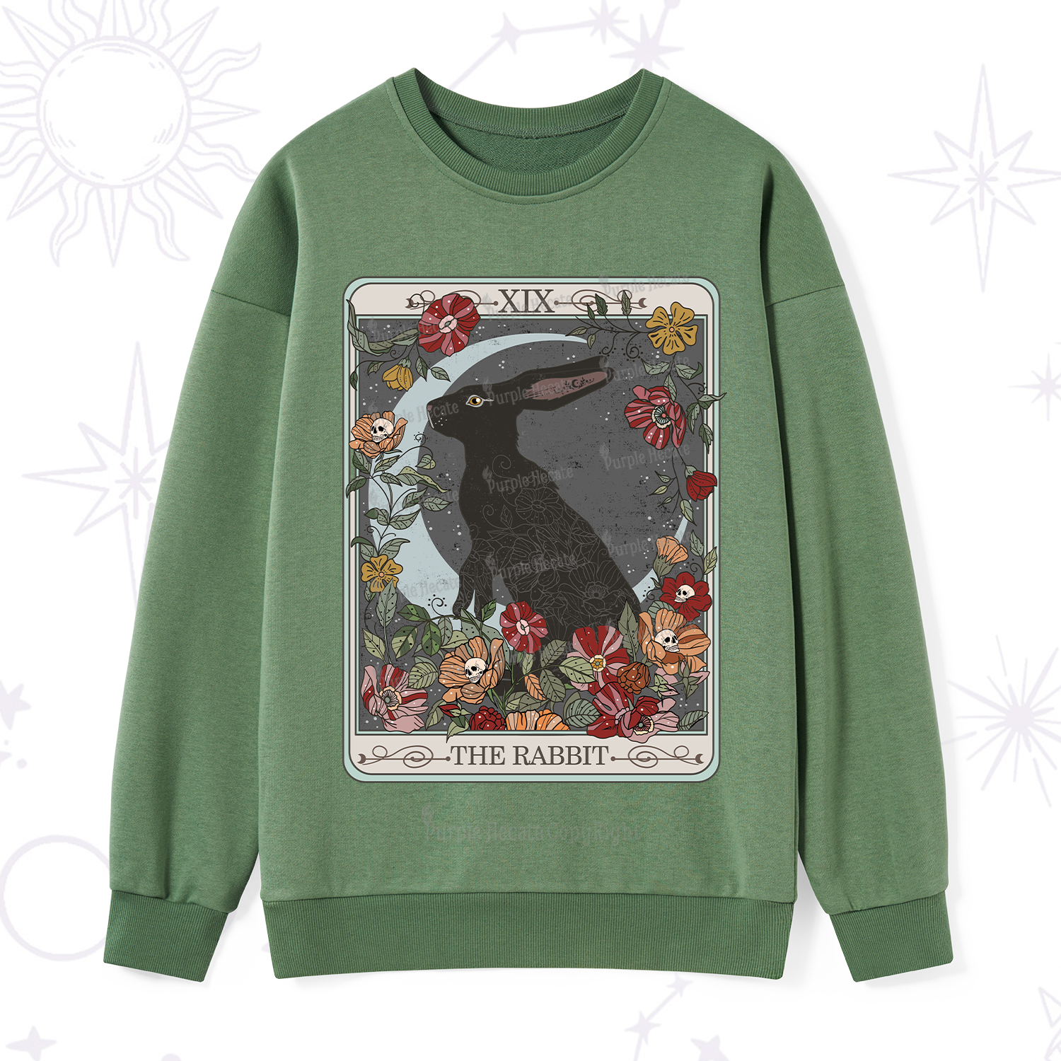 Purplehecate The Rabbit Tarot Sweatshirt