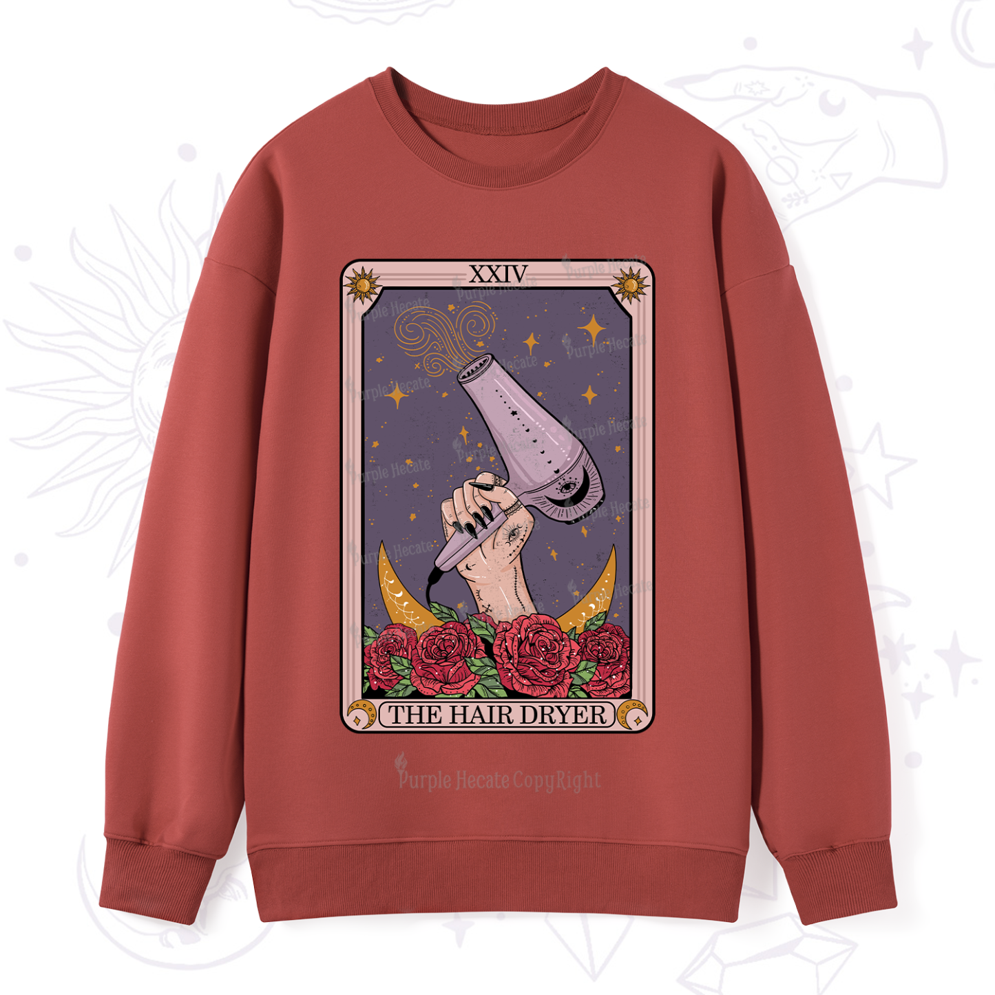 Purplehecate The Hair Dryer Tarot Sweatshirt