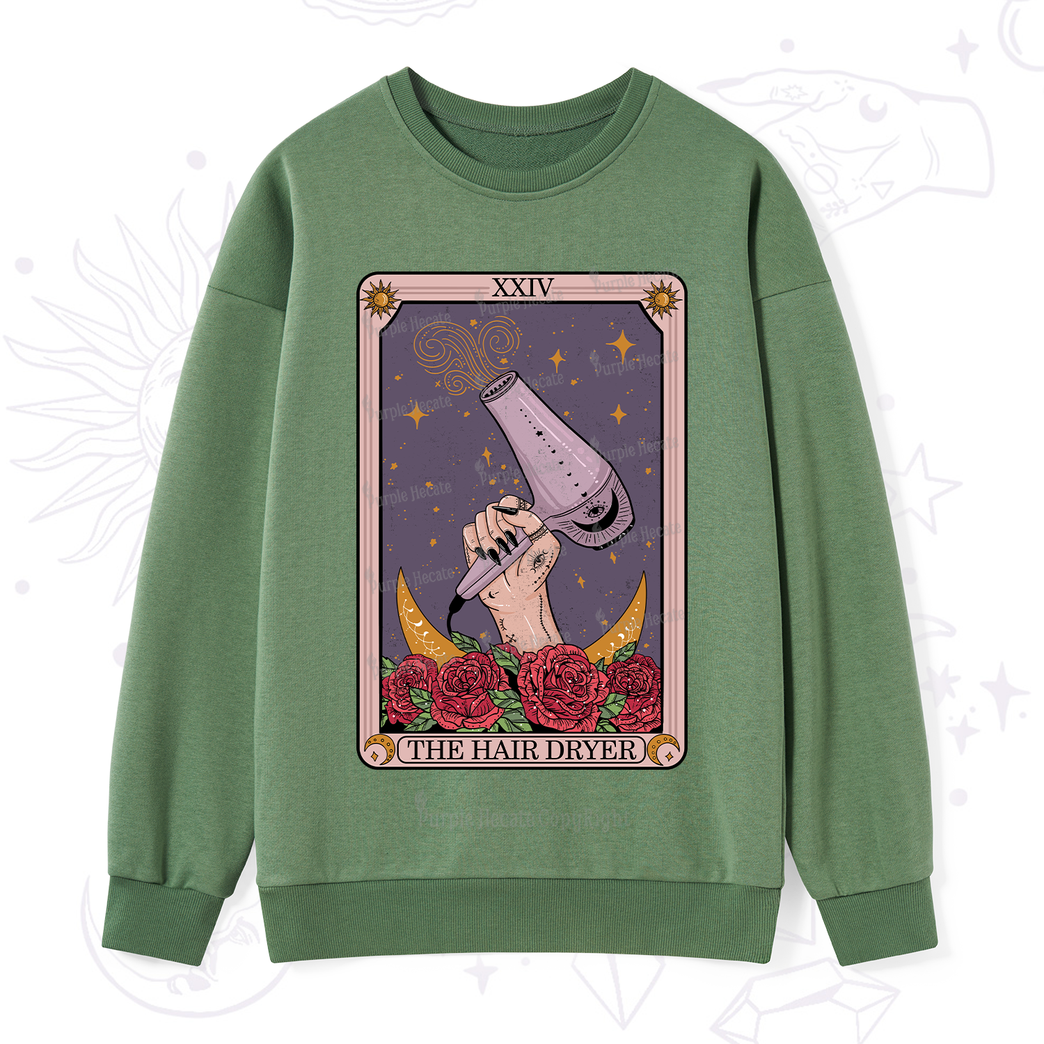 Purplehecate The Hair Dryer Tarot Sweatshirt