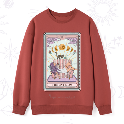 Purplehecate The Cat Mom Tarot Sweatshirt