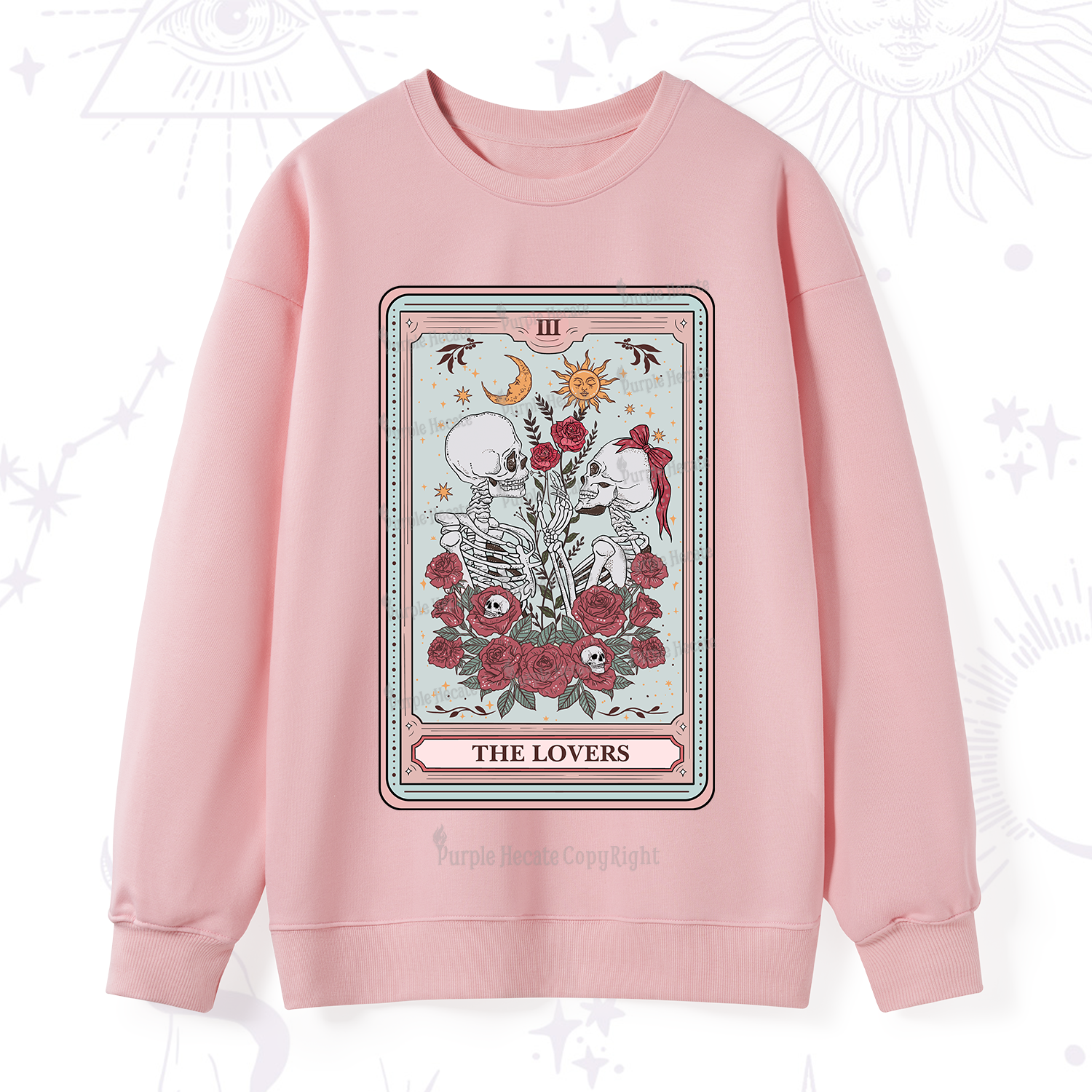 Purplehecate The Lovers Skeleton Tarot Sweatshirt