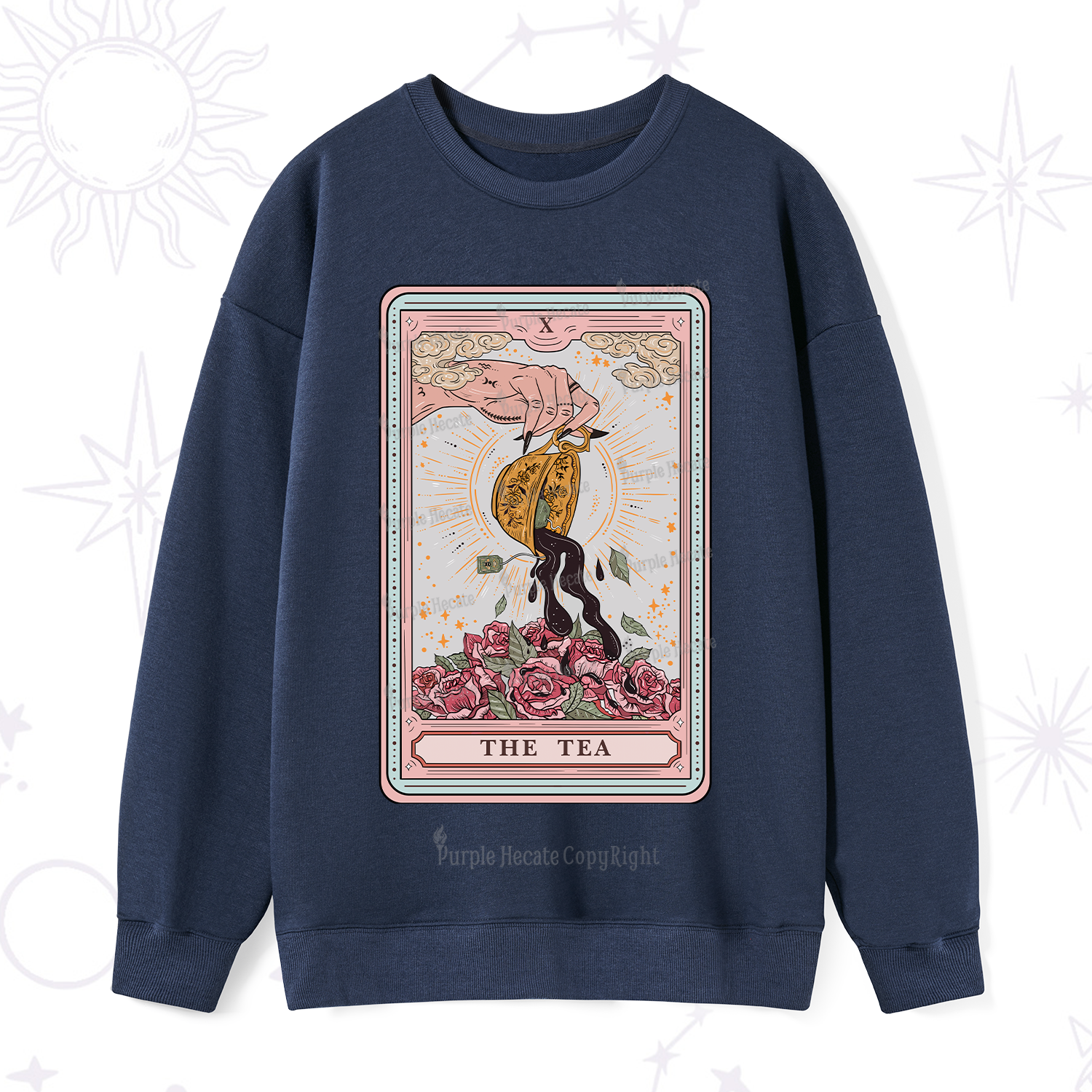 Purplehecate The Tea Food Tarot Card Sweatshirt