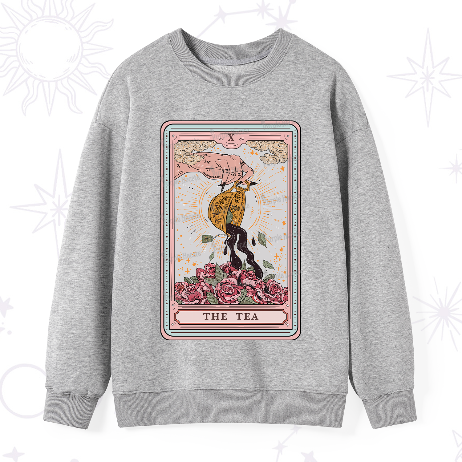 Purplehecate The Tea Food Tarot Card Sweatshirt