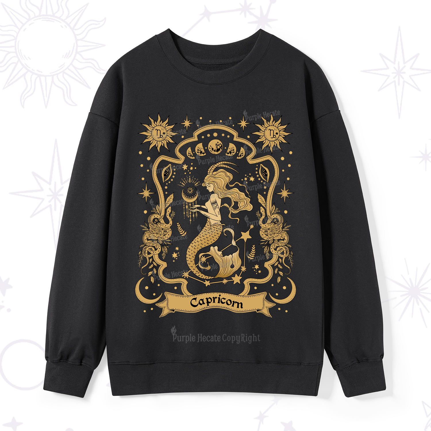 Purplehecate Capricorn' Astral Mirage Zodiac Sweatshirt