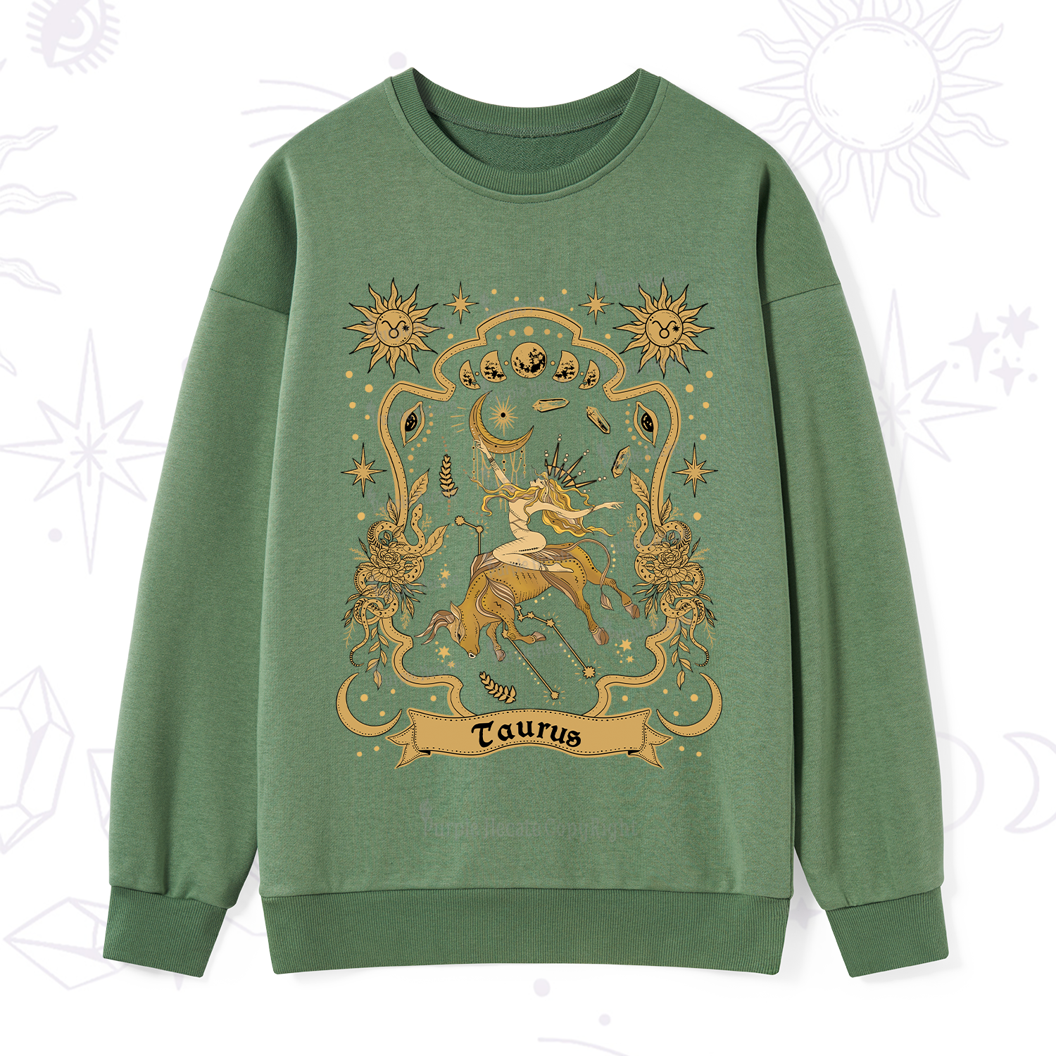 Purplehecate Taurus' Astral Mirage Zodiac Sweatshirt