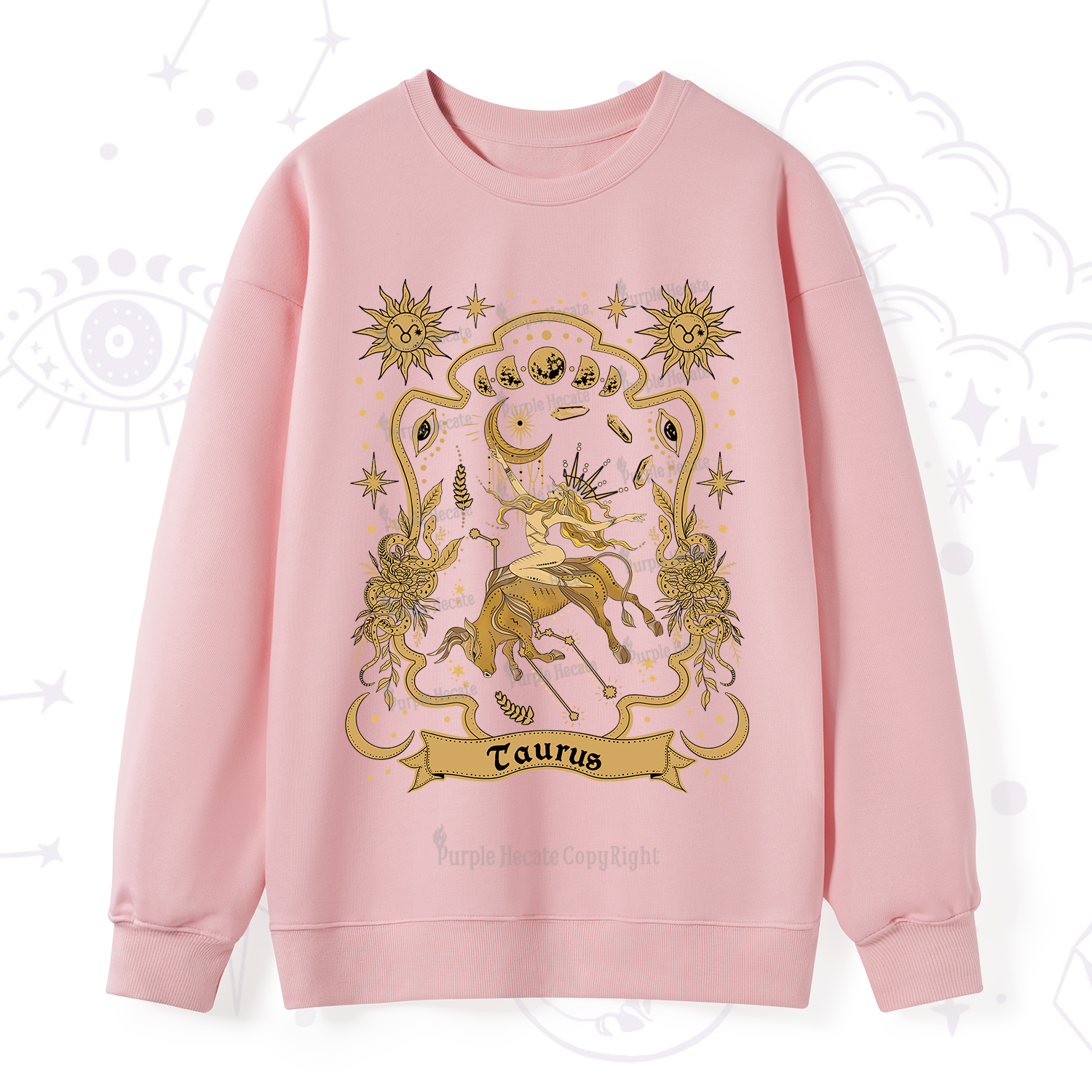 Purplehecate Taurus' Astral Mirage Zodiac Sweatshirt