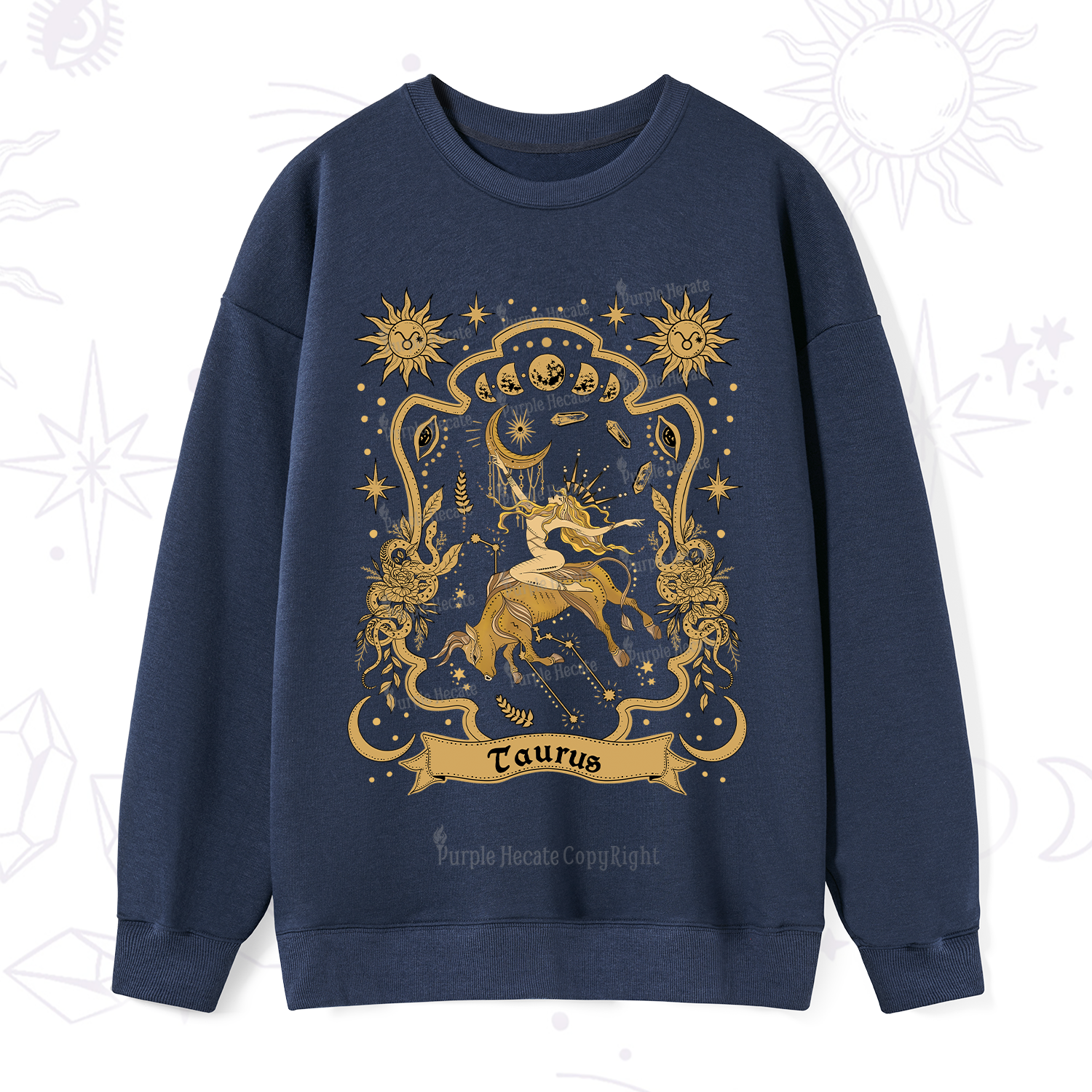 Purplehecate Taurus' Astral Mirage Zodiac Sweatshirt